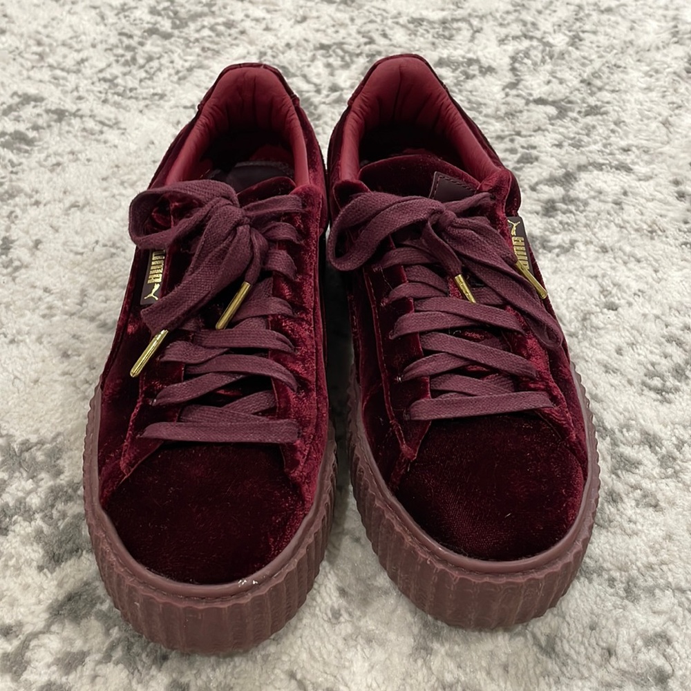 Fenty by Rihanna burgundy puma sneakers